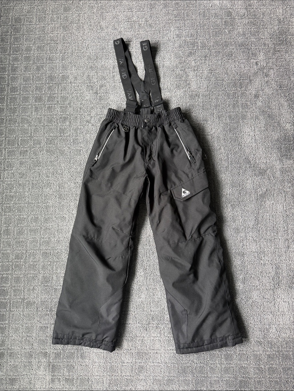 Gerry Kids Black Snow Overalls with Adjustable Suspenders